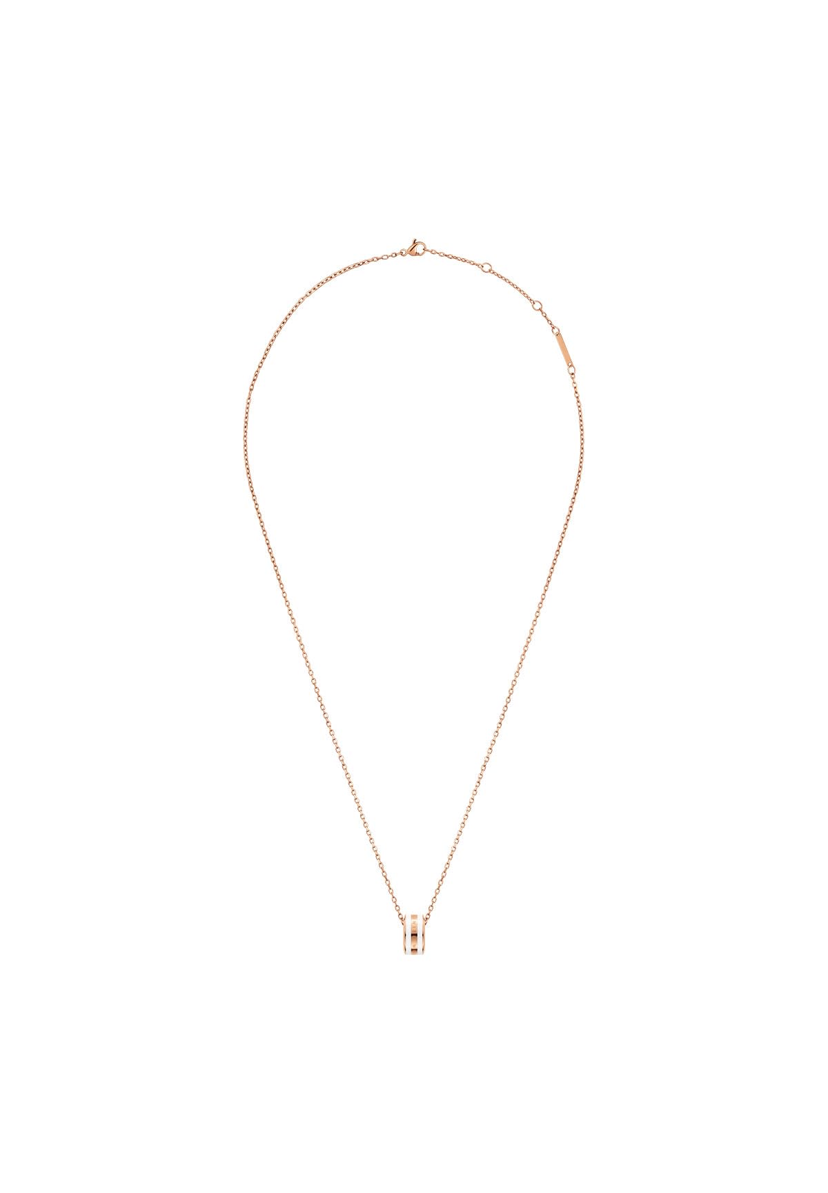 Daniel Wellington Emalie Rose Gold Plated Stainless Steel Necklace - 316L Enamel Pendant for Women | Perfect for Everyday Wear, Date Nights & Gifting