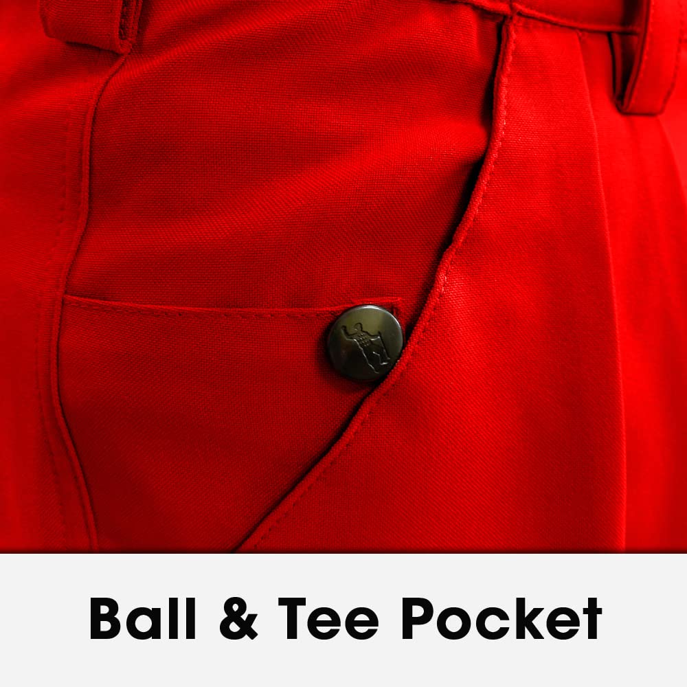 Premium Red Microfiber Golf Pants for Men - Stretchable & Breathable Plus Fours - Perfect for Golfing, Casual Wear & Outdoor Activities