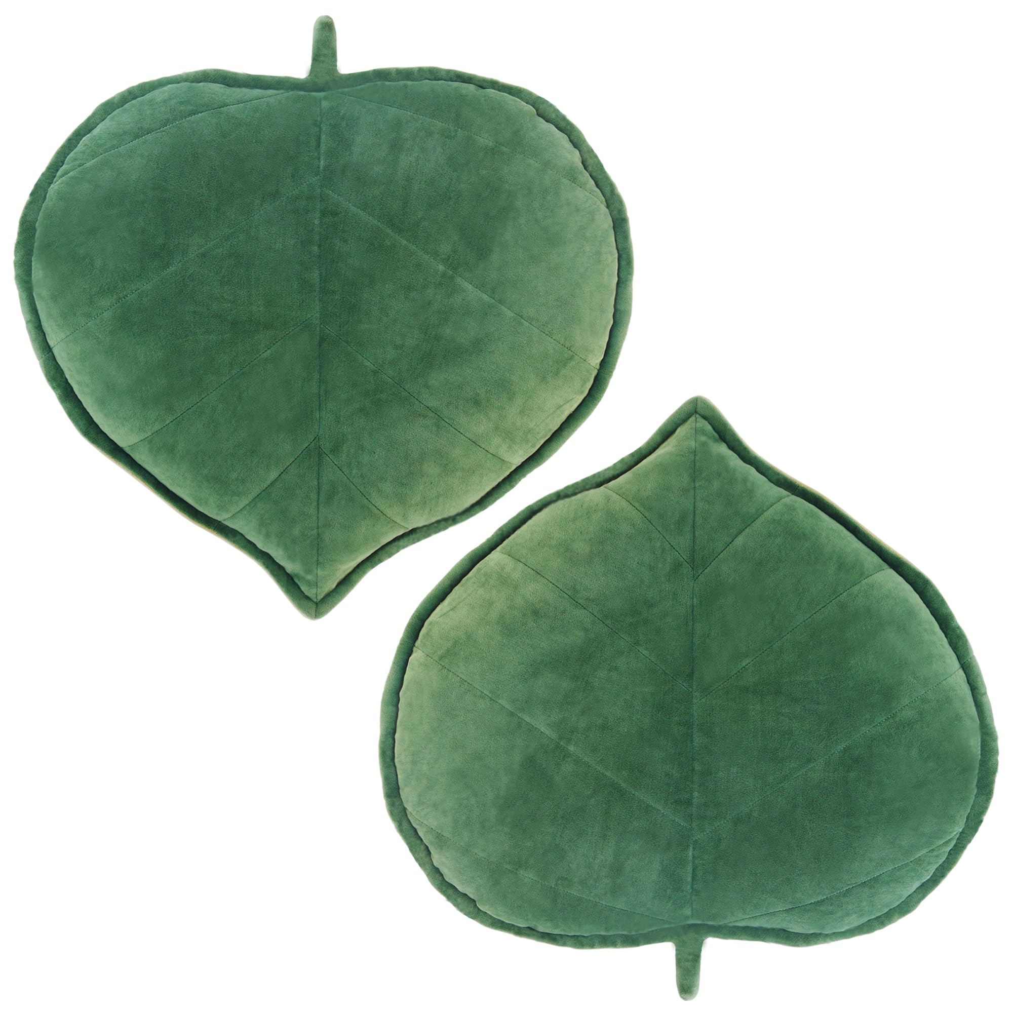 3D Leaf Shaped & Succulent Throw Pillows - Green Aesthetic Decorative Cushions for Bed, Sofa & Home Decor (Pack of 2) | Perfect for Living Room, Bedroom & Nursery Plant-Themed Decor