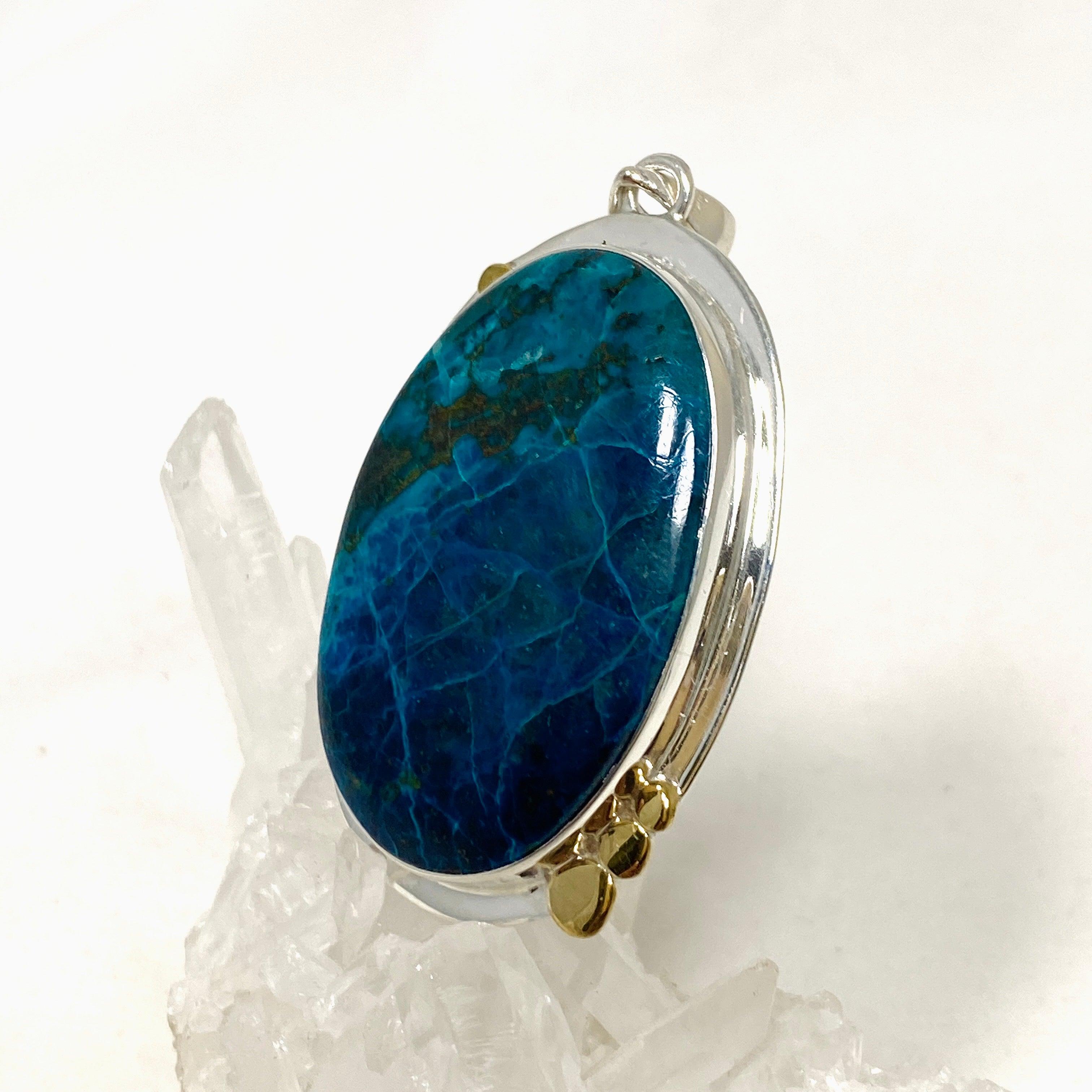 Shattuckite Oval Pendant Necklace - Handcrafted Gemstone Jewelry KPGJ4418 for Women, Gift for Her, Spiritual Healing & Meditation Accessory