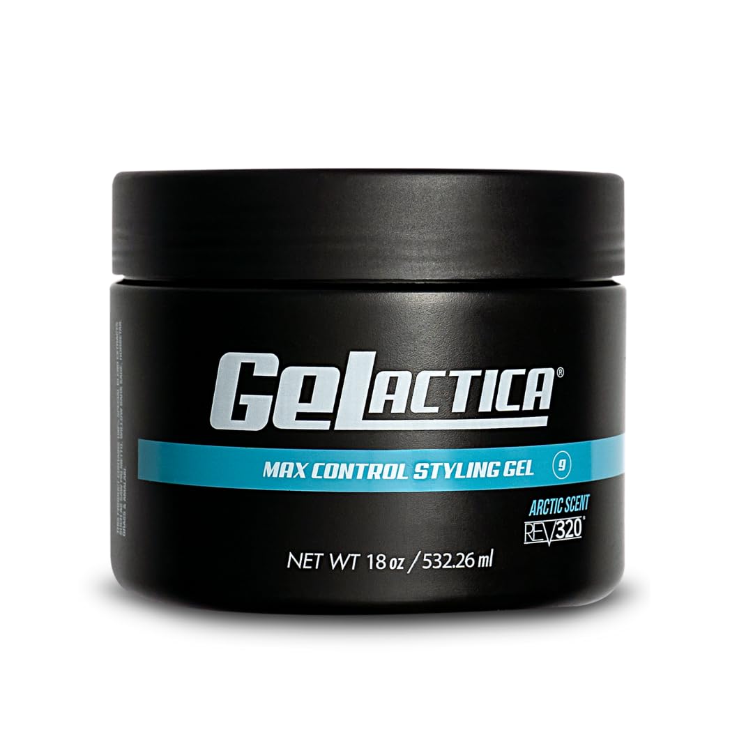 Gelactica Max Control Hair Gel for Men – Alcohol-Free Strong Hold Styling Gel with Natural Extracts | Long-Lasting Hold & Shine | Slick Back, Pompadour & Fade Hairstyles | Perfect for Daily Styling, Work & Special Occasions