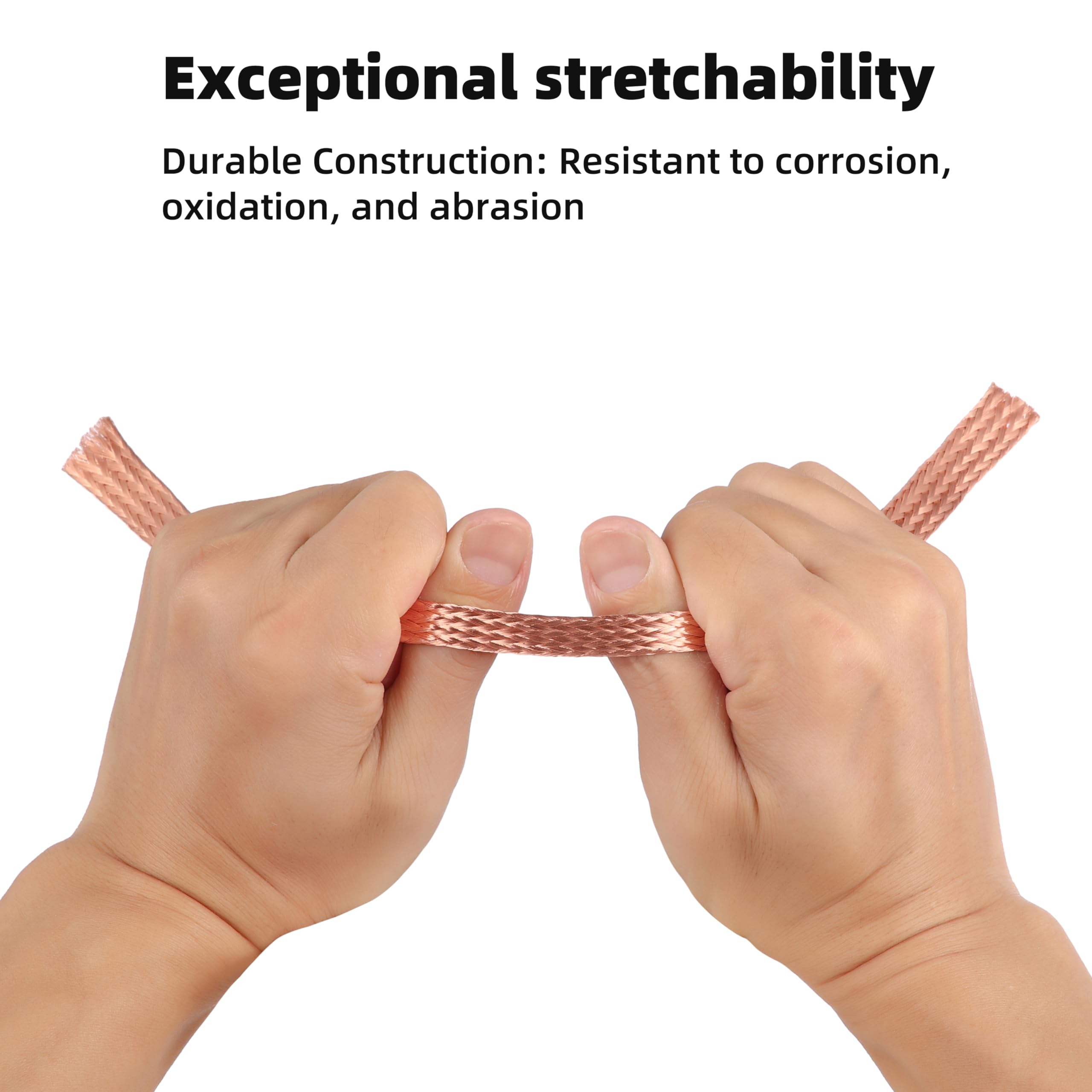 10FT Flat Copper Braid Grounding Cable - 5/8