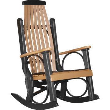 LuxCraft Recycled Plastic Rocking Chair Set of 2 with Cup Holders - Eco-Friendly Outdoor Patio Furniture for Garden, Porch & Backyard Relaxation