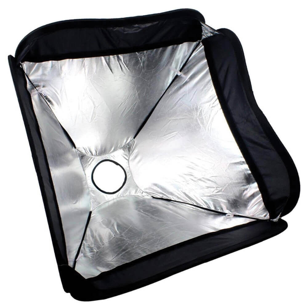 60x60cm (2' x 2') Pop Up Speedlite Softbox with S2 Bracket - Portable Photography Lighting Diffuser for Studio, Portrait & Product Shoots
