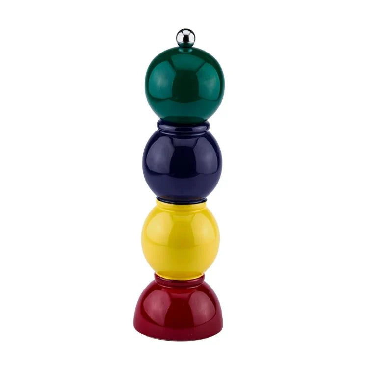 Premium Multi Racing Green Bobbin Salt and Pepper Grinder Set - Adjustable Coarseness, Ceramic Blades - Perfect for Kitchen, Dining Table, Camping & Gifts