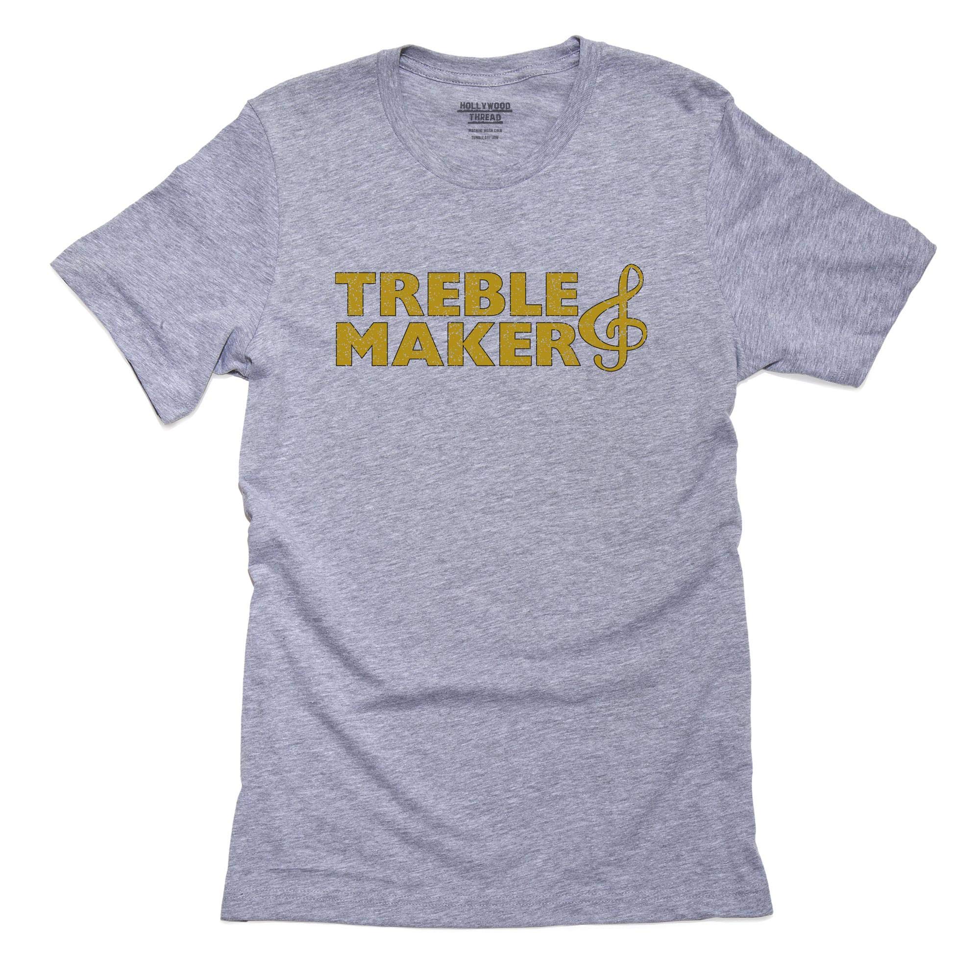 Hollywood Thread Treble Maker - Bright Yellow Large Print Music Men's T-Shirt | Vintage Band Tee for Concerts & Casual Wear | Rock Music Fan Gift