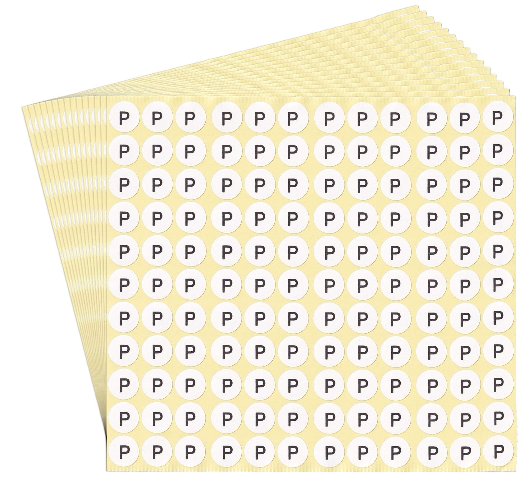 DealzEpic - Letter P Alphabet Stickers - Small Round Self-Adhesive Peel & Stick Labels (15 Sheets) - Perfect for Scrapbooking, DIY Crafts & School Projects