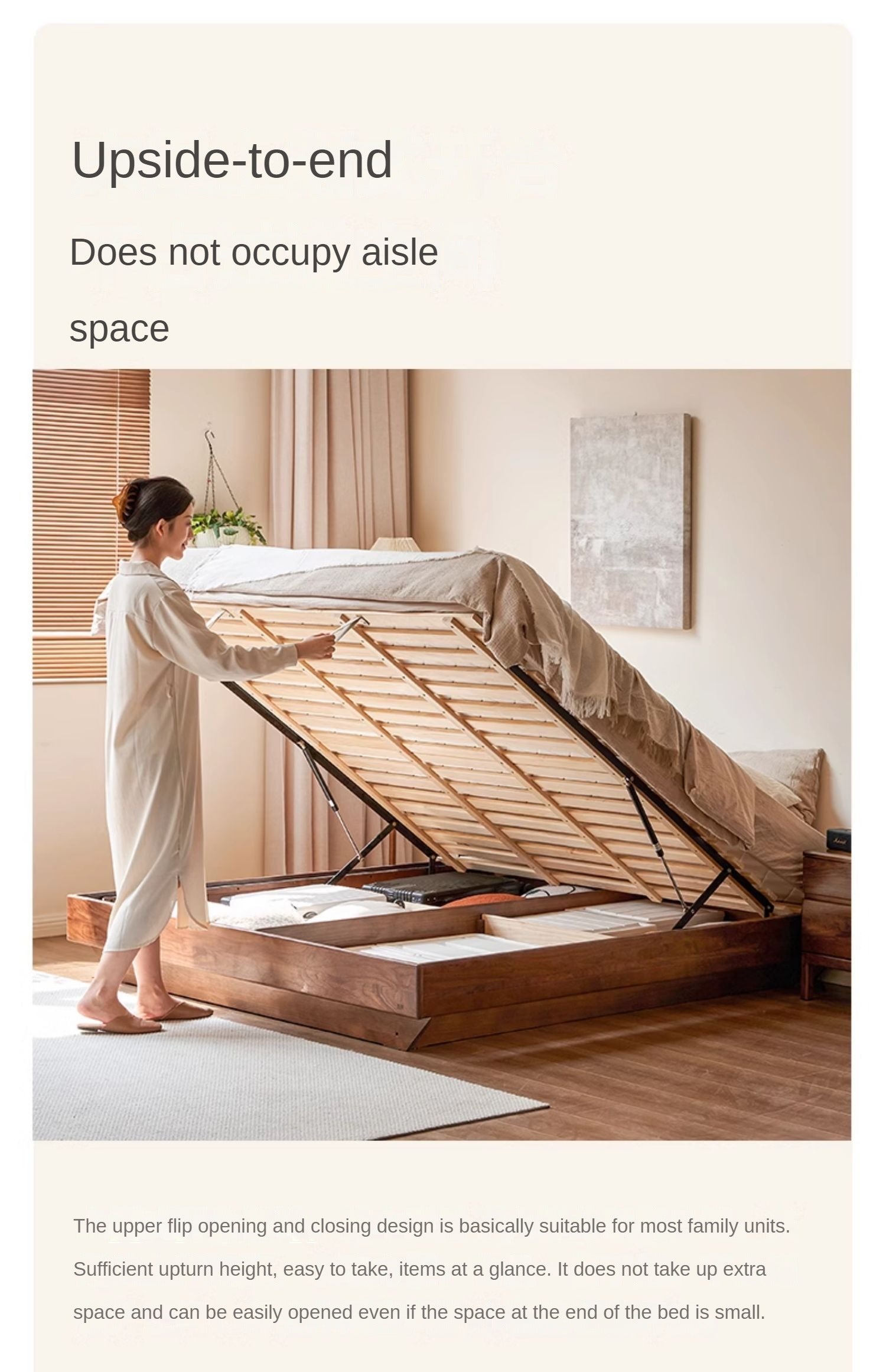 Solid Black Walnut Wood Platform Bed - No Headboard, Box Spring Free - Perfect for Modern Bedrooms & Minimalist Home Decor