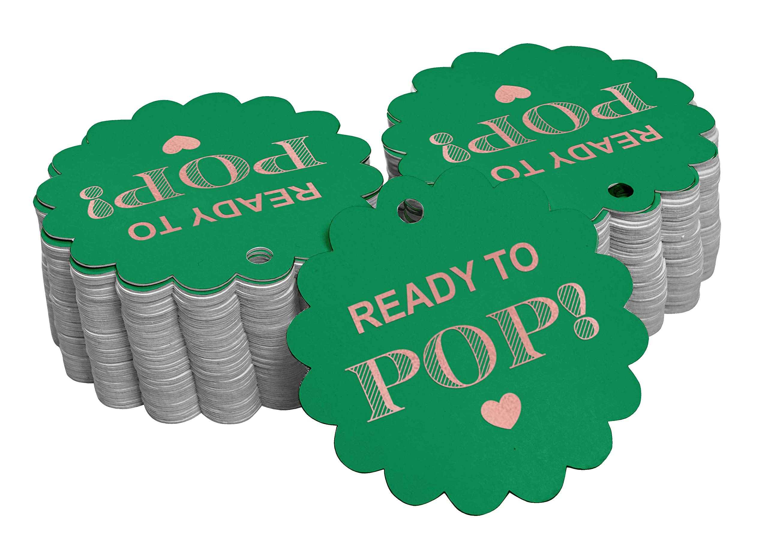 Premium Real Rose Gold Foil Baby Shower Favor Tags - 50pcs Ready-to-Pop Hanging Paper Tags for Gender Reveal, Bridal Shower & Birthday Party Decorations