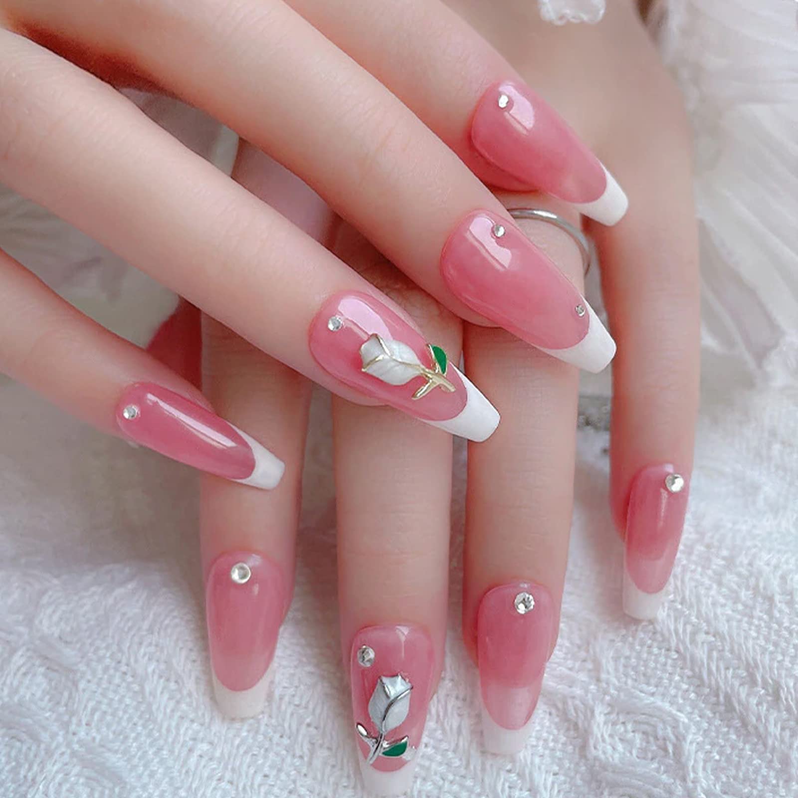 40 Pcs 3D Tulip Nail Charms - Metal Flower Nail Studs & Gems for DIY Nail Art Designs | Nail Jewelry Decorations for Women & Girls | Perfect for Spring Nails, Bridal Manicures & Special Occasions