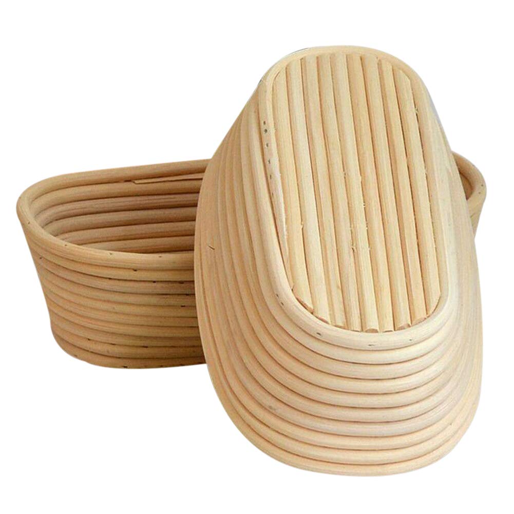 10 Inch Oval Bread Banneton Proofing Basket with Linen Cloth - Natural Rattan Dough Rising Basket for Sourdough, Artisan Bread Baking - Perfect for Home Bakers (10
