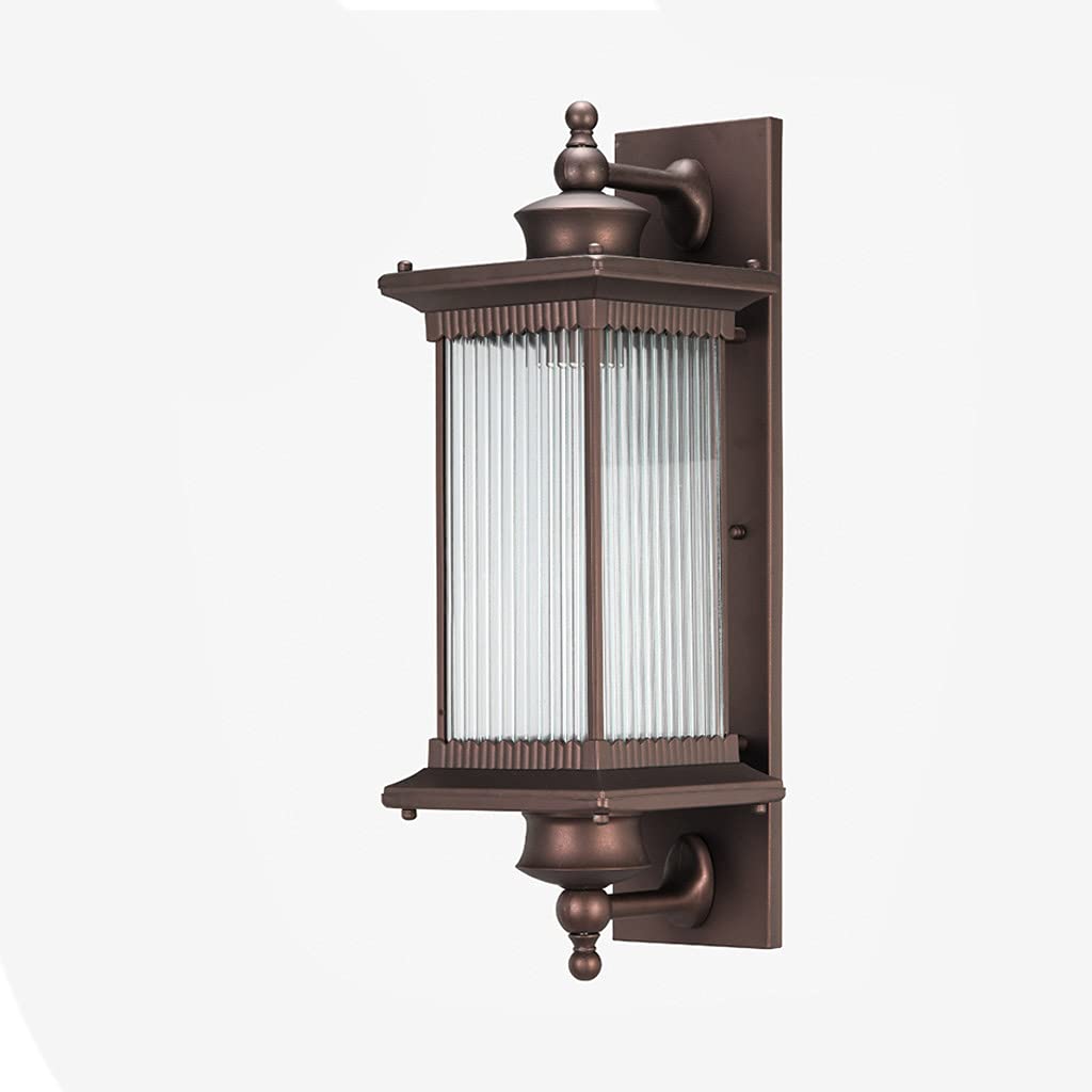 SHIJIANX Solar Outdoor Wall Lantern - Waterproof Vintage Yard Light with Retro Design for Garden, Villa, Gate, and Doorpost - Perfect for Patio, Porch, and Outdoor Decoration - Coffee Color