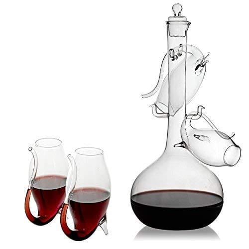 Premium Crystal Port & Dessert Wine Glasses Set of 4 with Elegant Carafe - Perfect for Sherry, Cordial, Aperitif Tasting & Formal Dinner Parties | 3 oz Sipper Glasses by The Wine Savant | Ideal for Wine Tasting Events, Fine Dining & Gift Giving