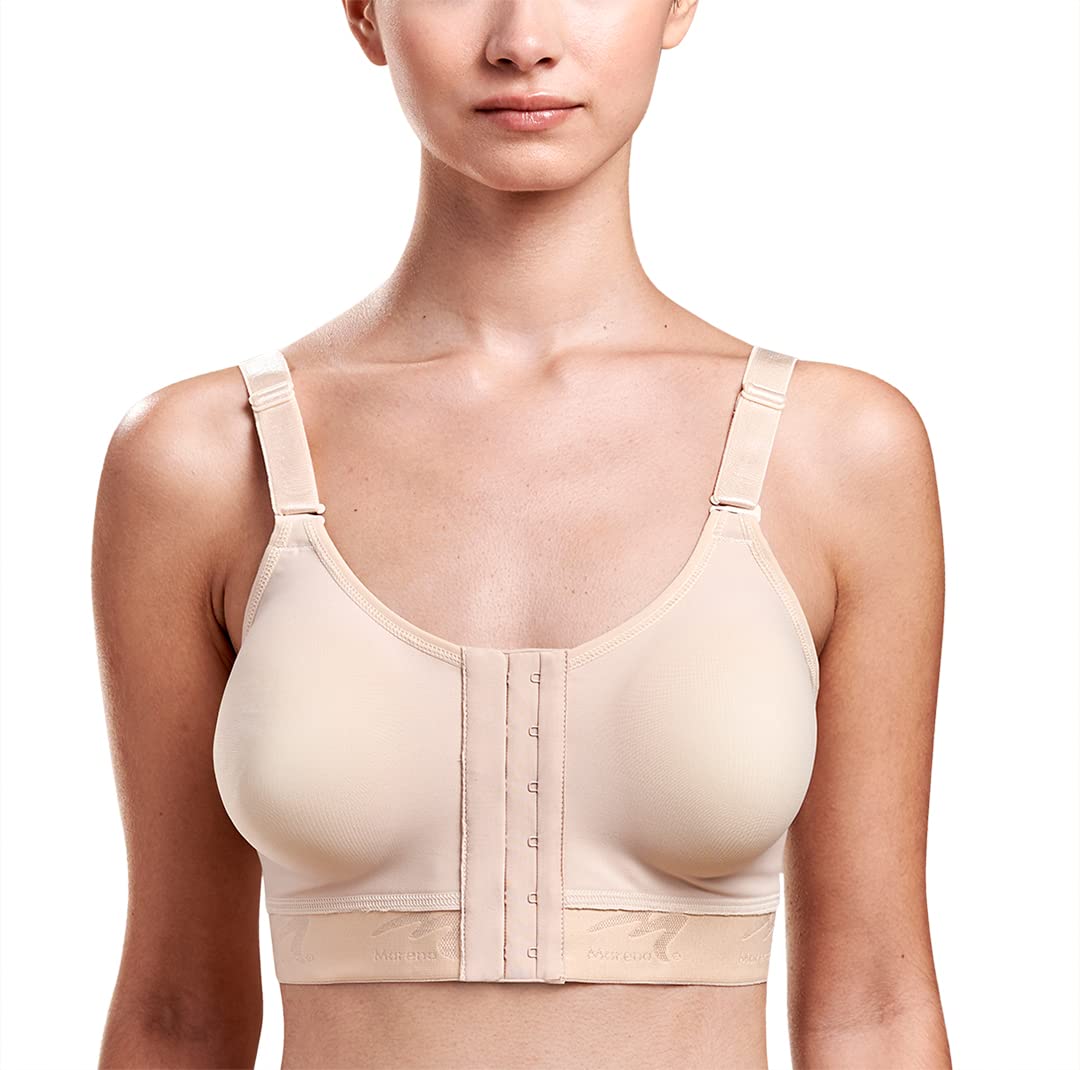MARENA Caress Low Coverage Pocketed Bra - Post-Surgery Compression Support Mastectomy Bra for Women - Comfortable & Breathable for Daily Wear & Recovery