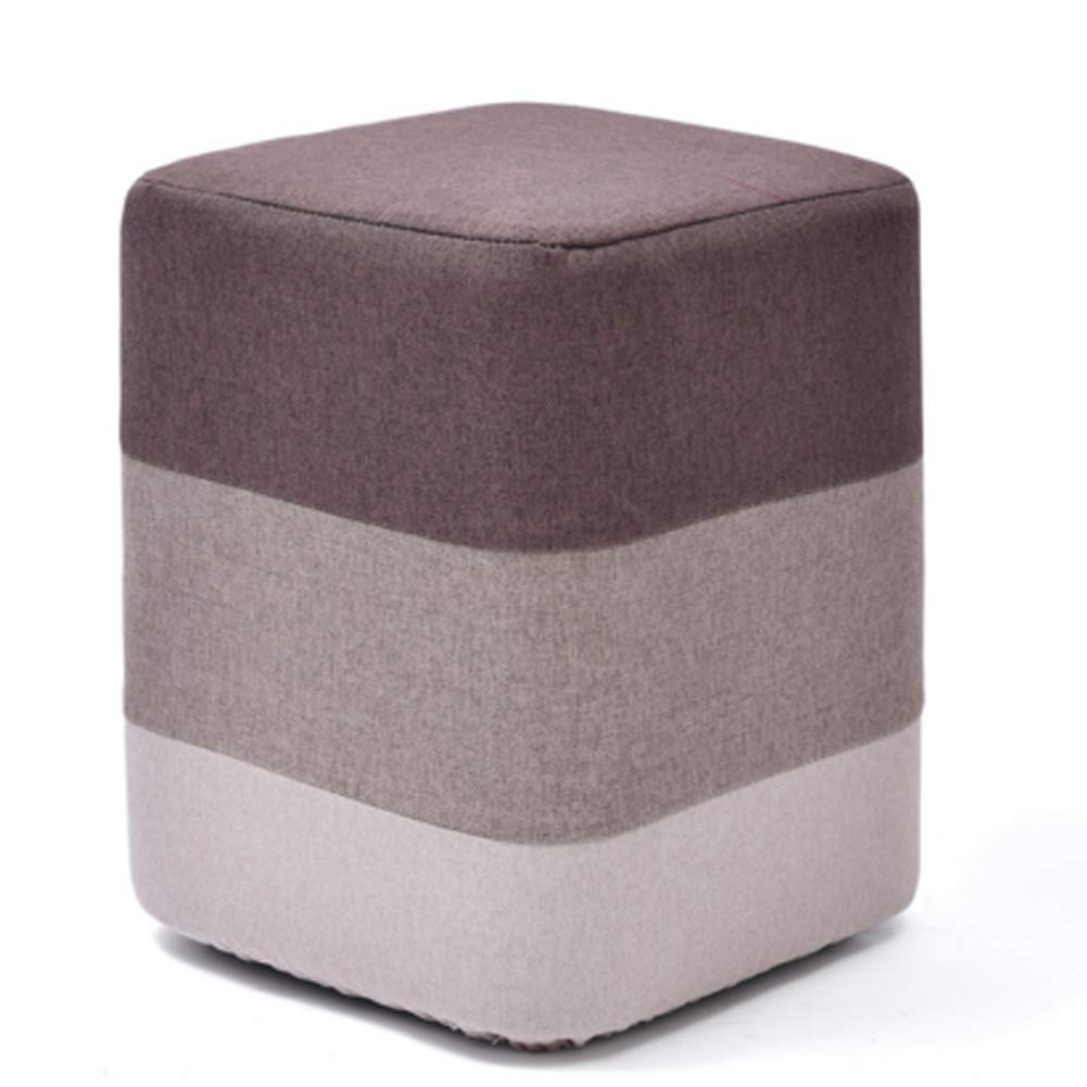 **NMDCDH Round Footrest Ottoman Stool - Portable Foot Stool with Removable Cotton Linen Cover, Adjustable Height for Living Room, Bedroom, Office & Shoe Changing - Home & Travel Comfort Accessory**