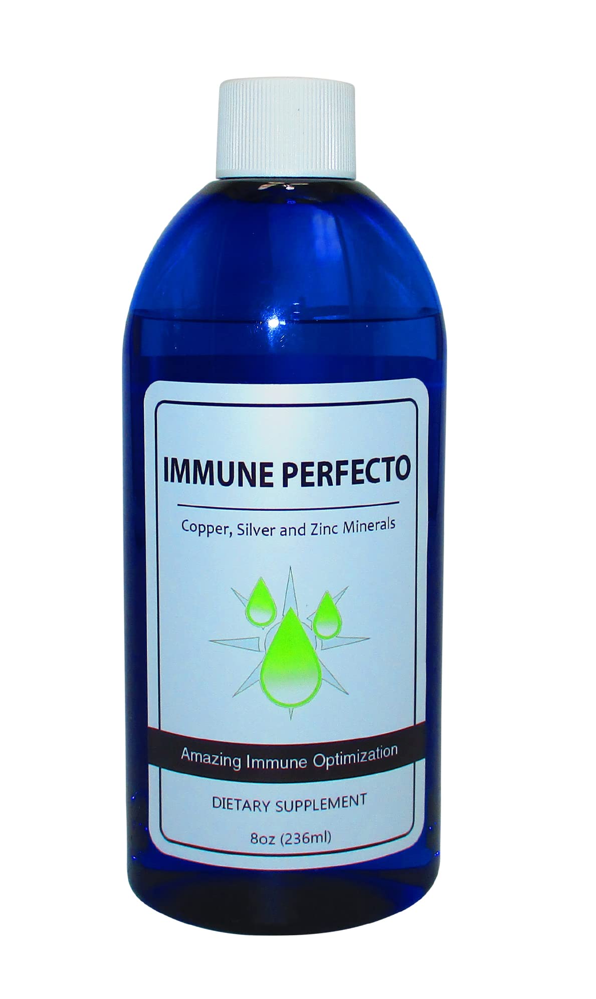 Immune Perfecto - Colloidal Silver, Copper & Zinc Trace Mineral Supplement for Metabolic Support - 8 oz (236 ml) - Boost Immunity & Wellness Daily