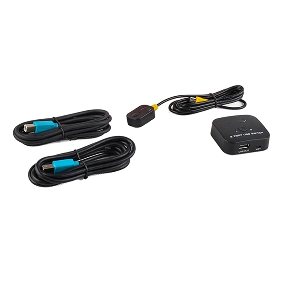 HALIYY USB KVM Switch Adapter - 4 Port USB 2.0 Peripheral Switcher for Keyboard, Mouse, Printer Sharing Between 2 Computers | Perfect for Home Office, Gaming & Multi-PC Setup