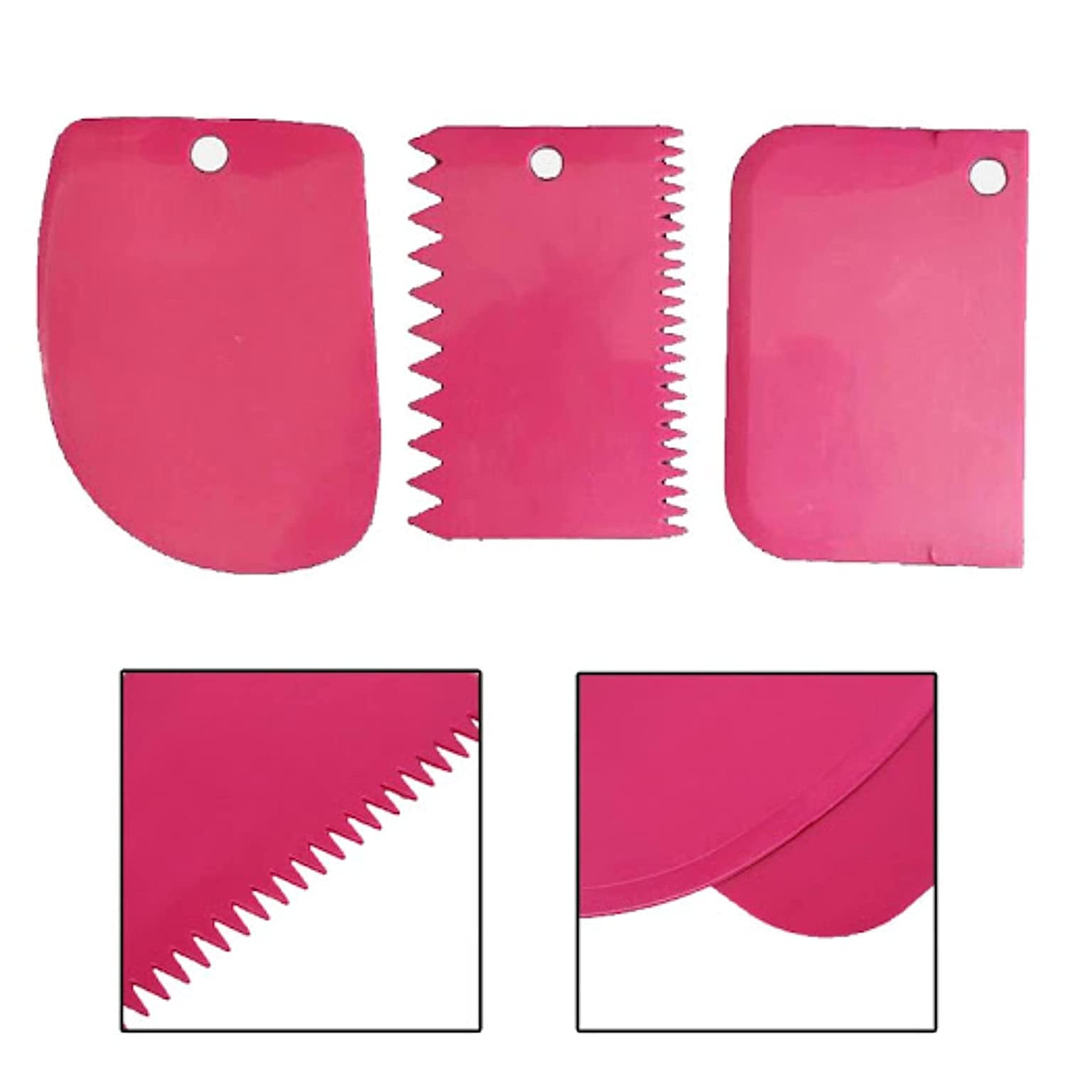 Plastic Dough Bench Scraper & Cake Cutter Set - Multi-Purpose Pastry Tool for Baking, Fondant Smoothing, Icing & Dough Chopping (Color May Vary) - Perfect for Cake Decorating, Cookie Making & Bread Baking