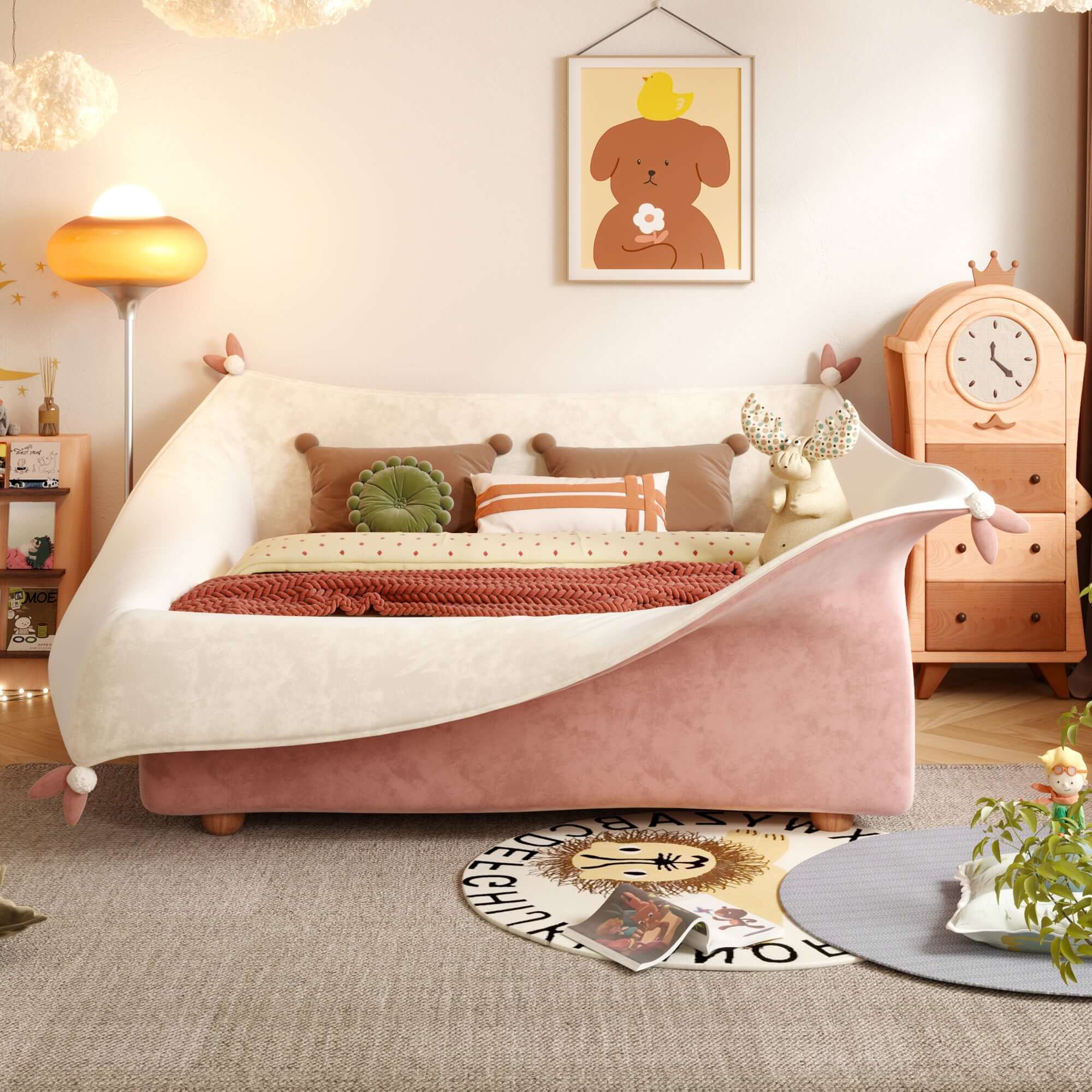 Magic Pocket Kids Bed with Guardrail - Safe & Comfortable Toddler Bed for Boys & Girls - Perfect for Nursery, Daycare & Kids' Bedrooms