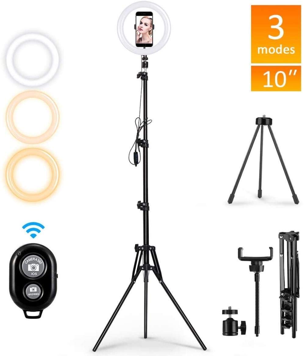 10-inch LED Ring Light with Tripod Stand for Live Streaming, Photography & Video Calls - Perfect for YouTube, TikTok, Instagram & Zoom Meetings