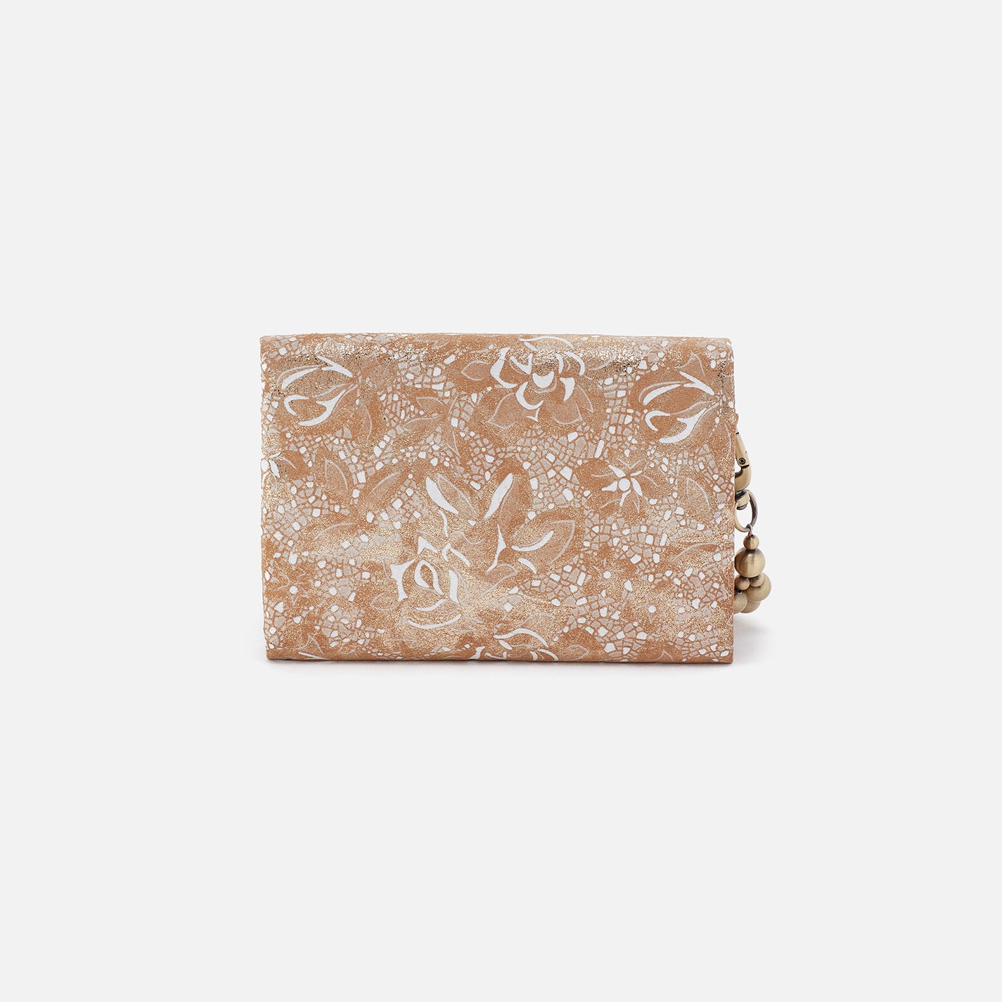 Ross Bead Wristlet Handbag - Printed Leather Crossbody Purse with Gilded Petals Design for Women | Perfect for Parties, Weddings & Evening Events