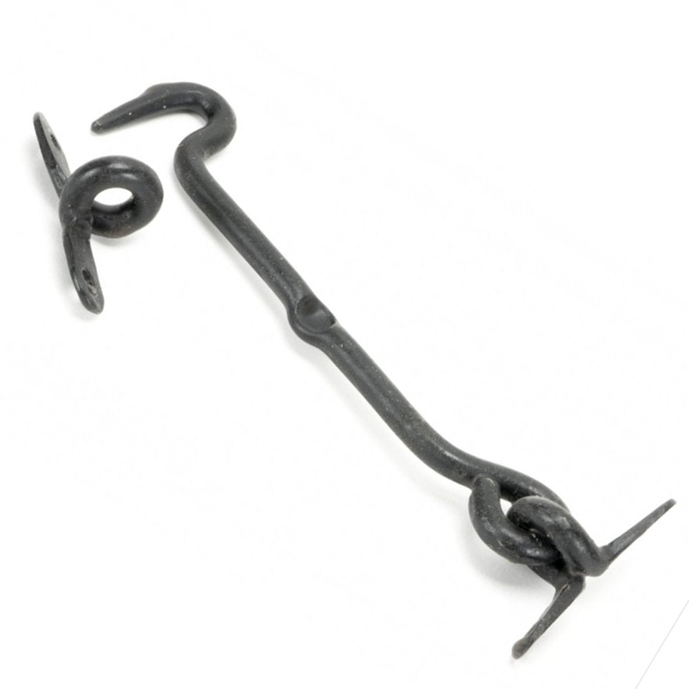 Black Beeswax Coated Exterior Cabin Hook - Rustproof Door & Window Latch for Barn, Shed, and Cabin Use