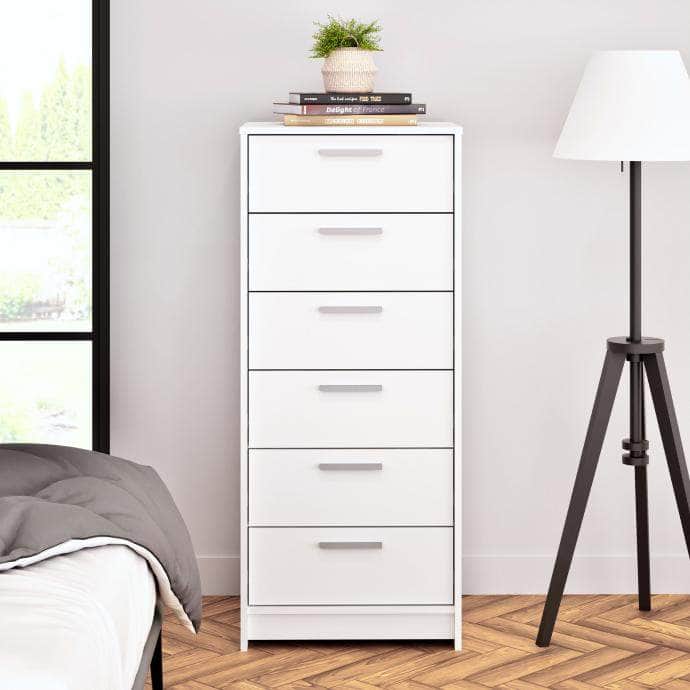 Studio Essentials 6-Drawer Tall Chest Dresser - 2 Color Options for Bedroom & Office Storage Organization