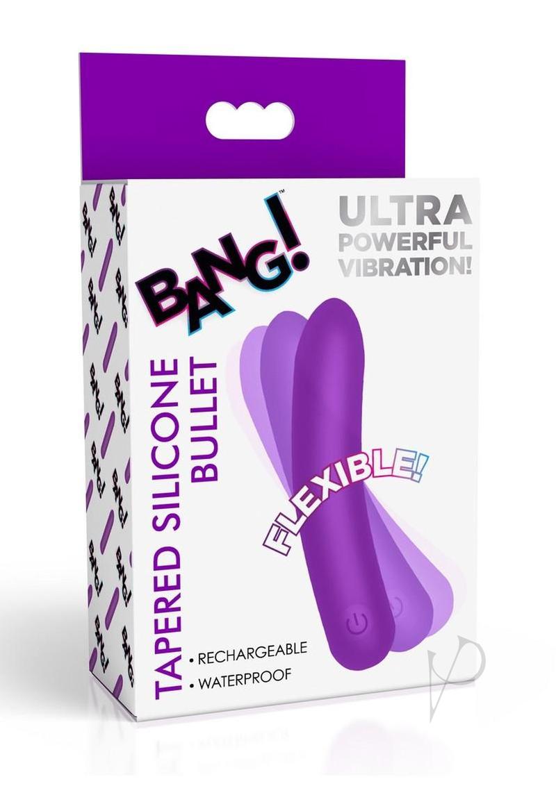 Bang Tapered Flexible Silicone Rechargeable Bullet Vibrator - Purple | Personal Massager for Women | Perfect for Solo Play & Couples Intimacy