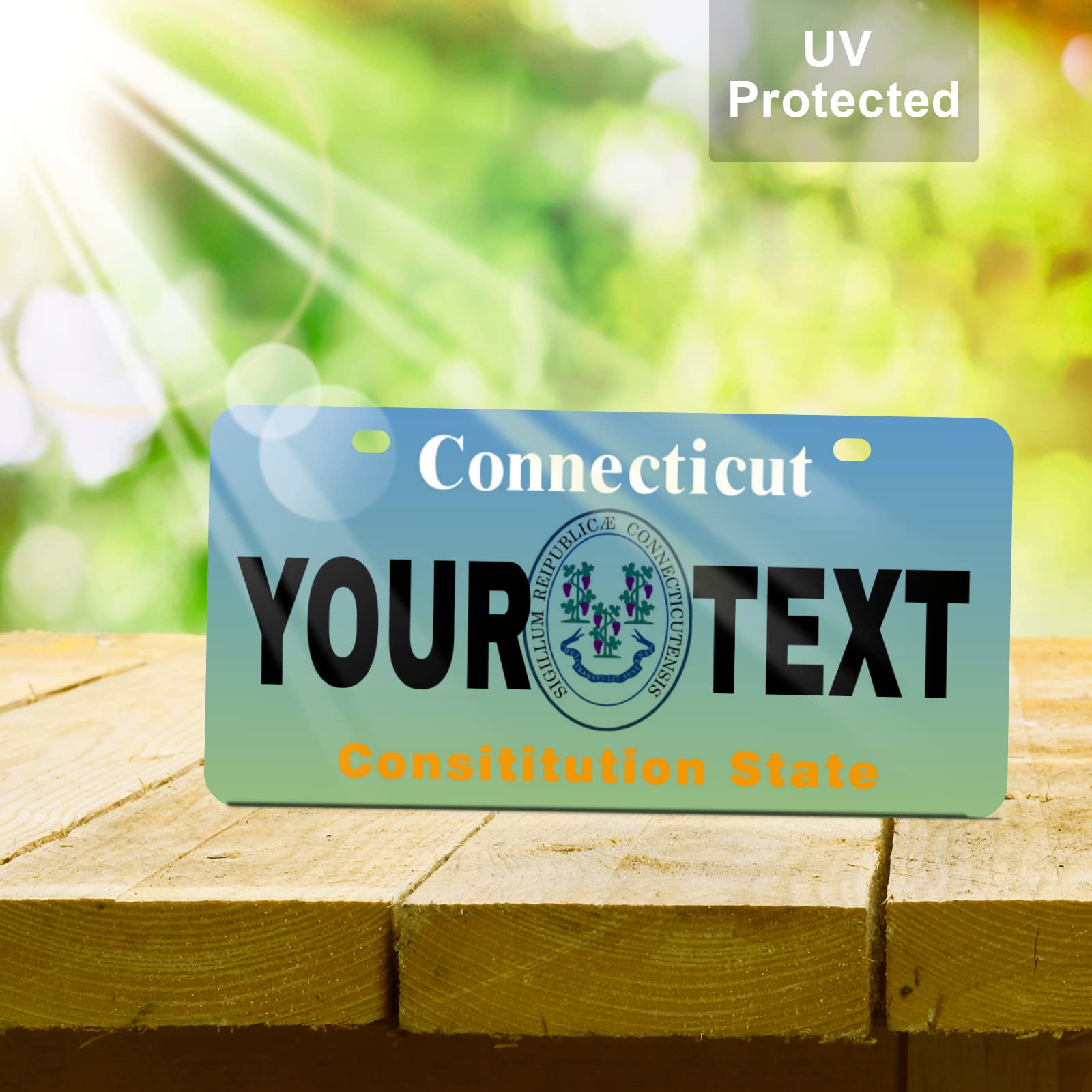 Custom Personalized Connecticut Mini License Plate 6x3 Inch - Kids Toy Car, Bicycle, Scooter, Golf Cart, Motorcycle & ATV Decoration - Perfect for Gifts, Room Decor & Vehicle Accessories