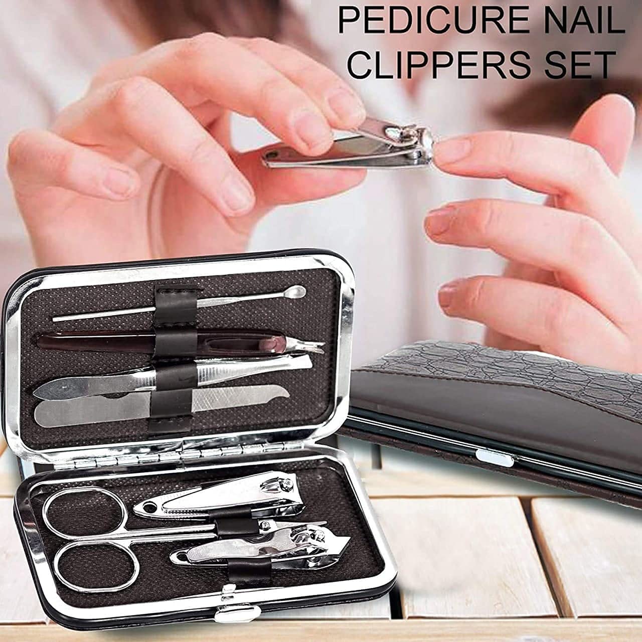 7-in-1 Professional Manicure Pedicure Set for Men - Nail Clippers, Trimmer, Ear Pick & Eyebrow Tools - Perfect for Home Grooming, Travel & Salon Use