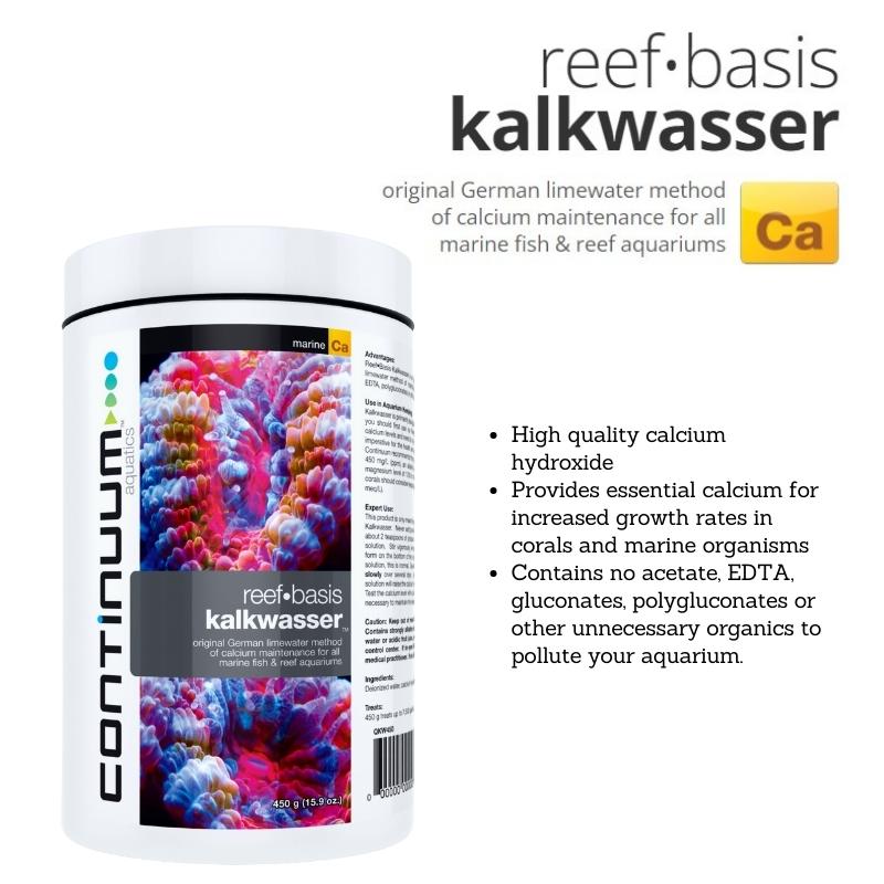 CONTINUUM Reef Basis Kalkwasser - Premium Calcium Supplement for Saltwater Aquariums | Ideal for Coral Growth & Marine Tank Maintenance