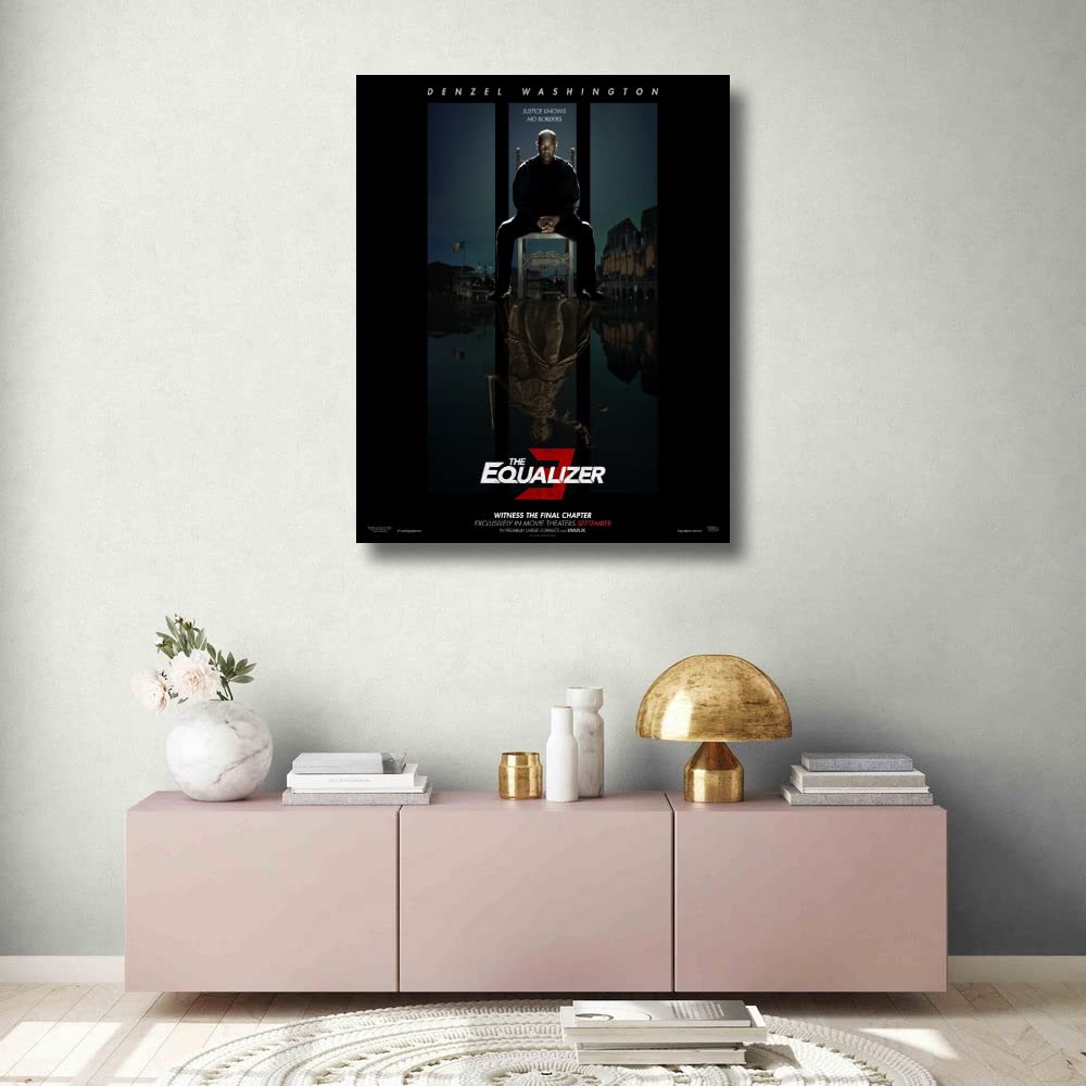 The Equalizer Chapter 3 Action Movie Poster - Denzel Washington Wall Art Canvas Print - Unframed Home & Office Decor - Perfect for Living Room, Bedroom, Garage - Great Christmas Gift for Movie Lovers