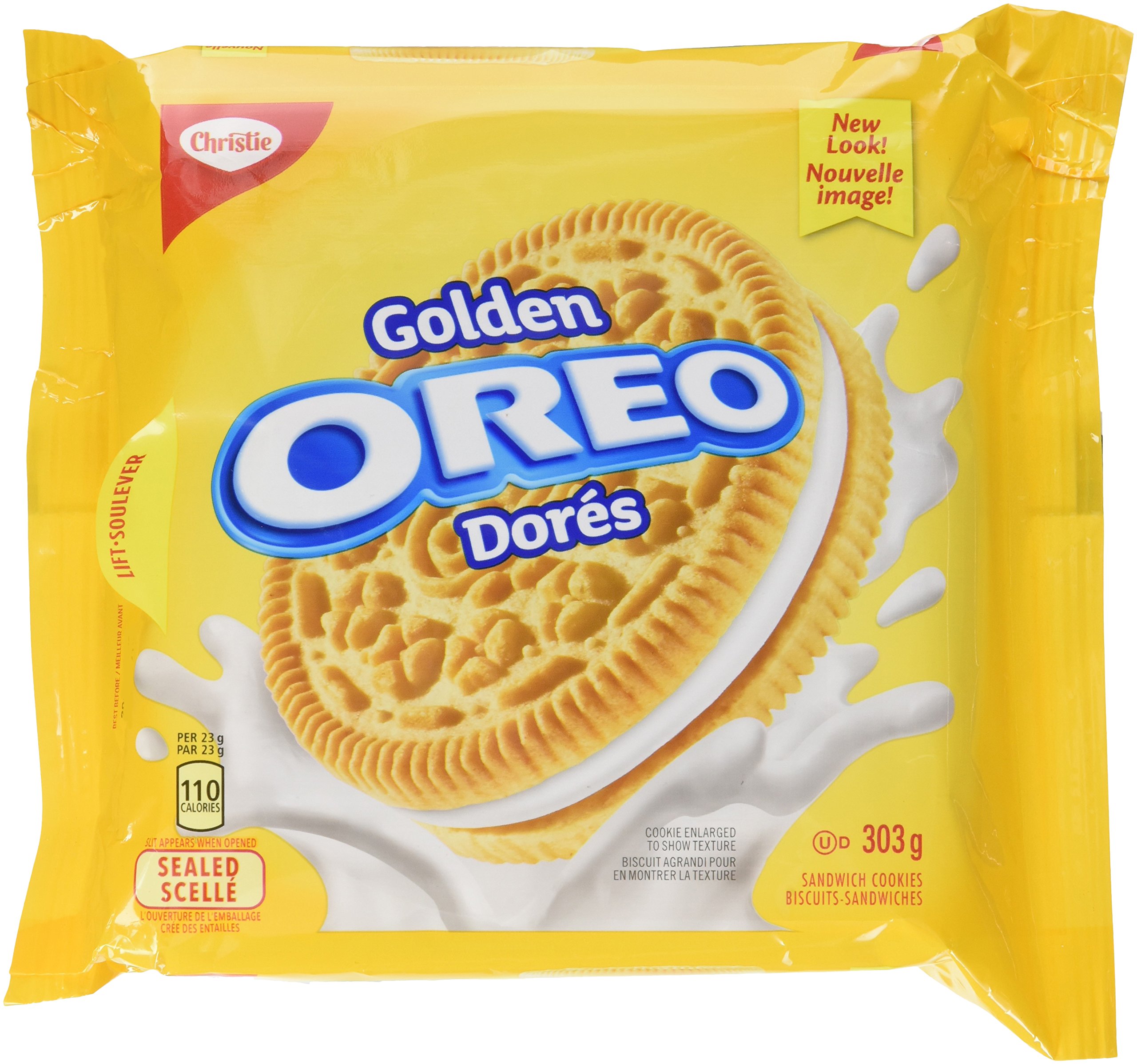 Oreo Golden Sandwich Cookies 10.7oz (303g) - Crunchy Vanilla Cream Filled Cookies - Imported from Canada - Perfect for Snacking, Parties & Gift Giving