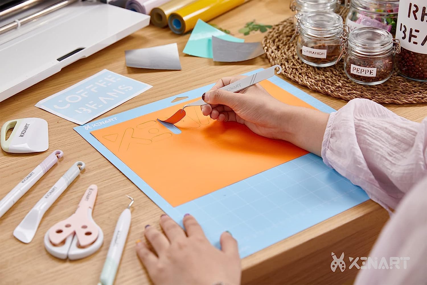 12x12 Inch 2-Pack Blue Light Adhesive Cutting Mats for Cricut Maker 3, Maker, Explore Air 2, Air & One - Replacement Mats Compatible with Cricut Machines - Perfect for DIY Crafts, Vinyl Cutting & Scrapbooking Projects