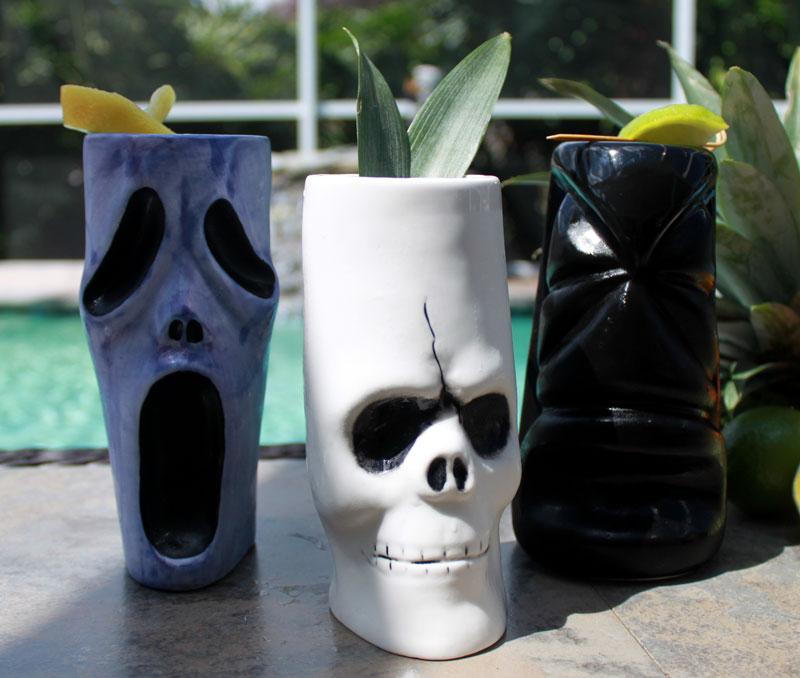 BarConic® 15oz Ceramic Ghost Tiki Mug - Spooky Halloween Party Cup for Tropical Cocktails & Themed Decor