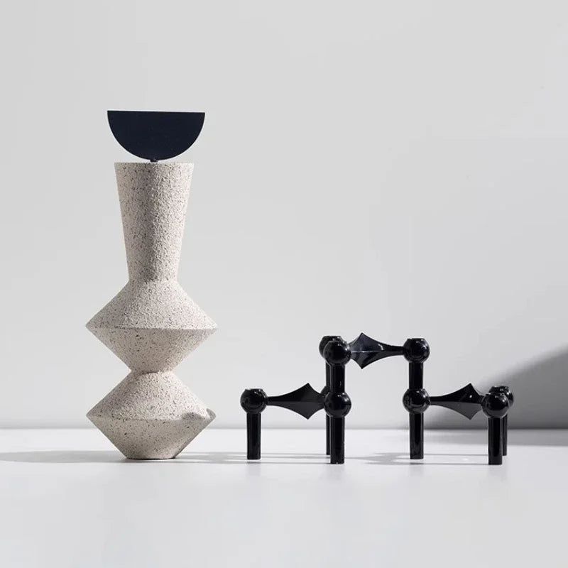 Abstract Geometric Sandstone Statue - Modern Home Decor Art Piece for Living Room, Office & Garden