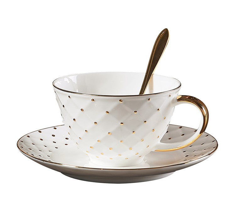 Elegant Ceramic Tea Cup Set with Saucers - Unique Bone China Porcelain Tea Cups in Gift Box, Perfect Birthday Gift for Women - Beautiful British Style Tea Set for Afternoon Tea, Home Decor & Gifting
