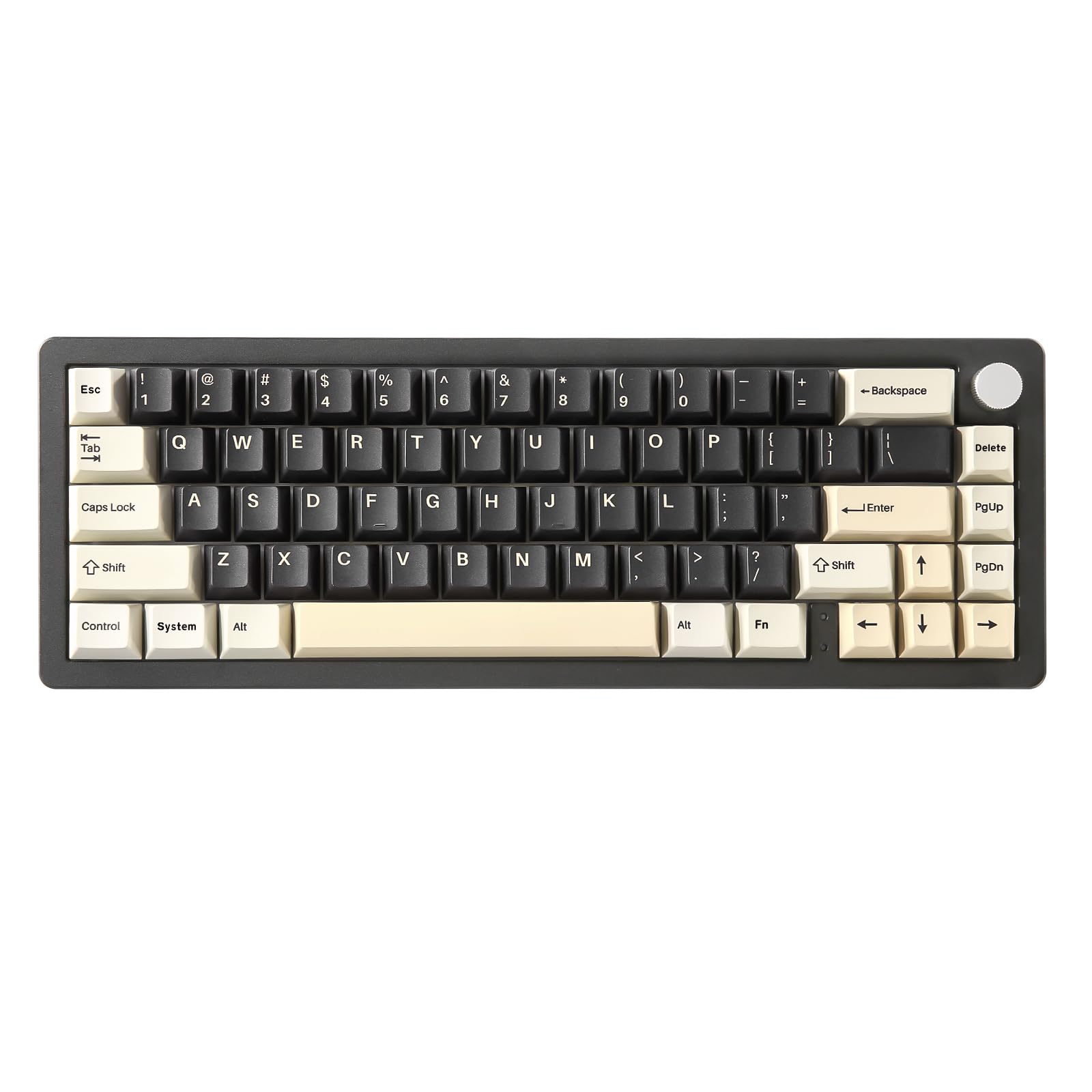 YUNZII AL66 65% Wireless Mechanical Keyboard with Knob Control - Bluetooth/2.4G/Wired Aluminum Gaming Keyboard, Hot Swappable Pre-lubed Switches, Gasket Mounted RGB Backlit for Windows & Mac (Milk Switch, Black) - Perfect for Gaming, Office Work & Typing Enthusiasts