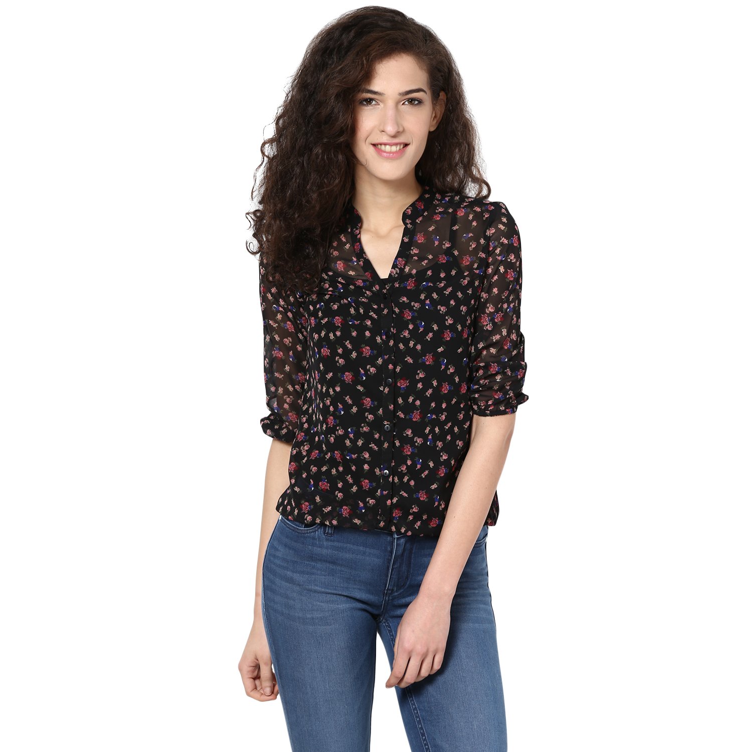 Harpa Women's Regular Fit Button Down Shirt - Casual & Office Wear - Comfortable Cotton Blouse for Everyday Style