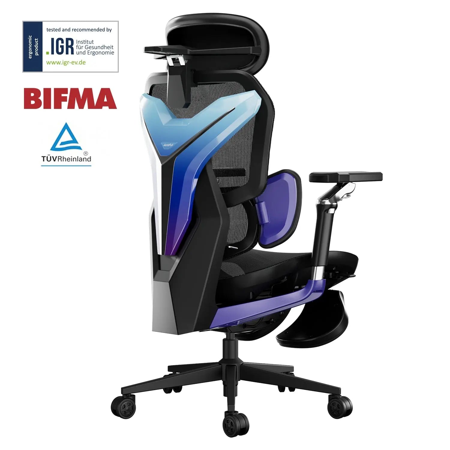 AutoFull G7 Ergonomic Gaming Chair with Lumbar Support - Adjustable Height Swivel Computer Desk Chair for PC Gamers & Office Workers - Perfect for Long Gaming Sessions & Home Office Work