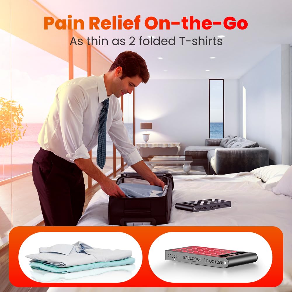 Bestqool Red Light Therapy Device - 50W Dual Chip 660nm & 850nm Clinical Grade LED Light Therapy for Face & Body Pain Relief - Portable Infrared Light Therapy for Muscle Recovery, Skin Rejuvenation & Joint Pain - Perfect for Home Use, Gym Recovery & Spa Treatments