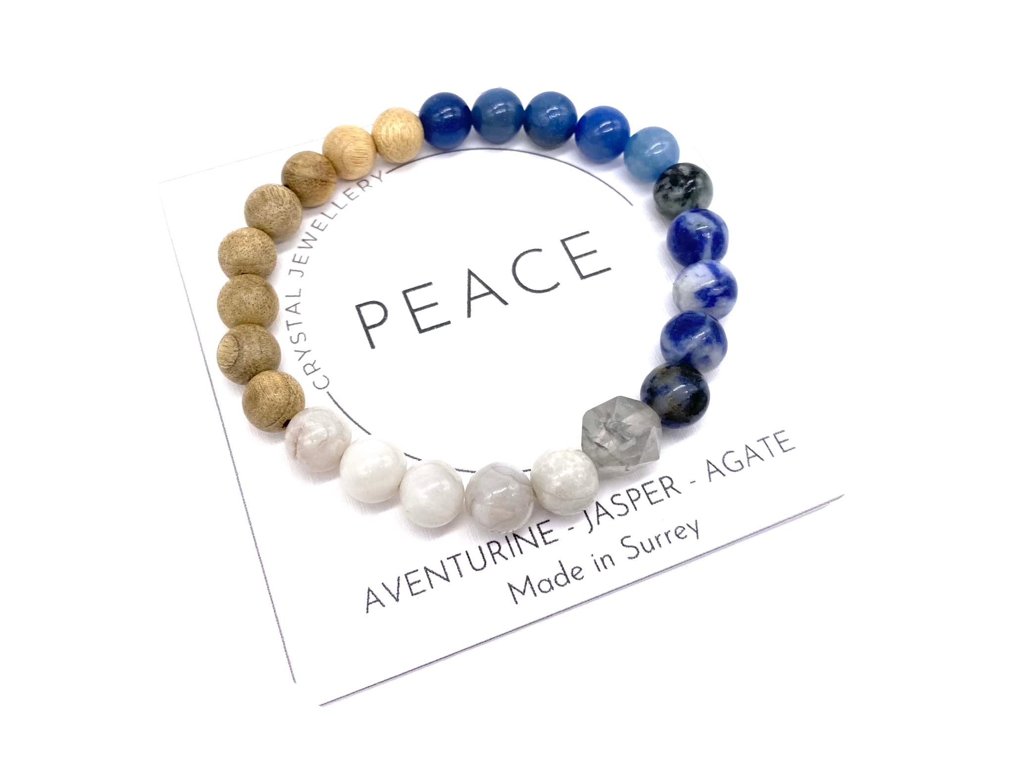 **Aventurine Blue Jasper Agate Crystal Bracelet - Essential Oil Diffuser Bracelet for Relaxation & Peace - 6 Inch - Perfect for Meditation, Yoga & Stress Relief Gifts**
