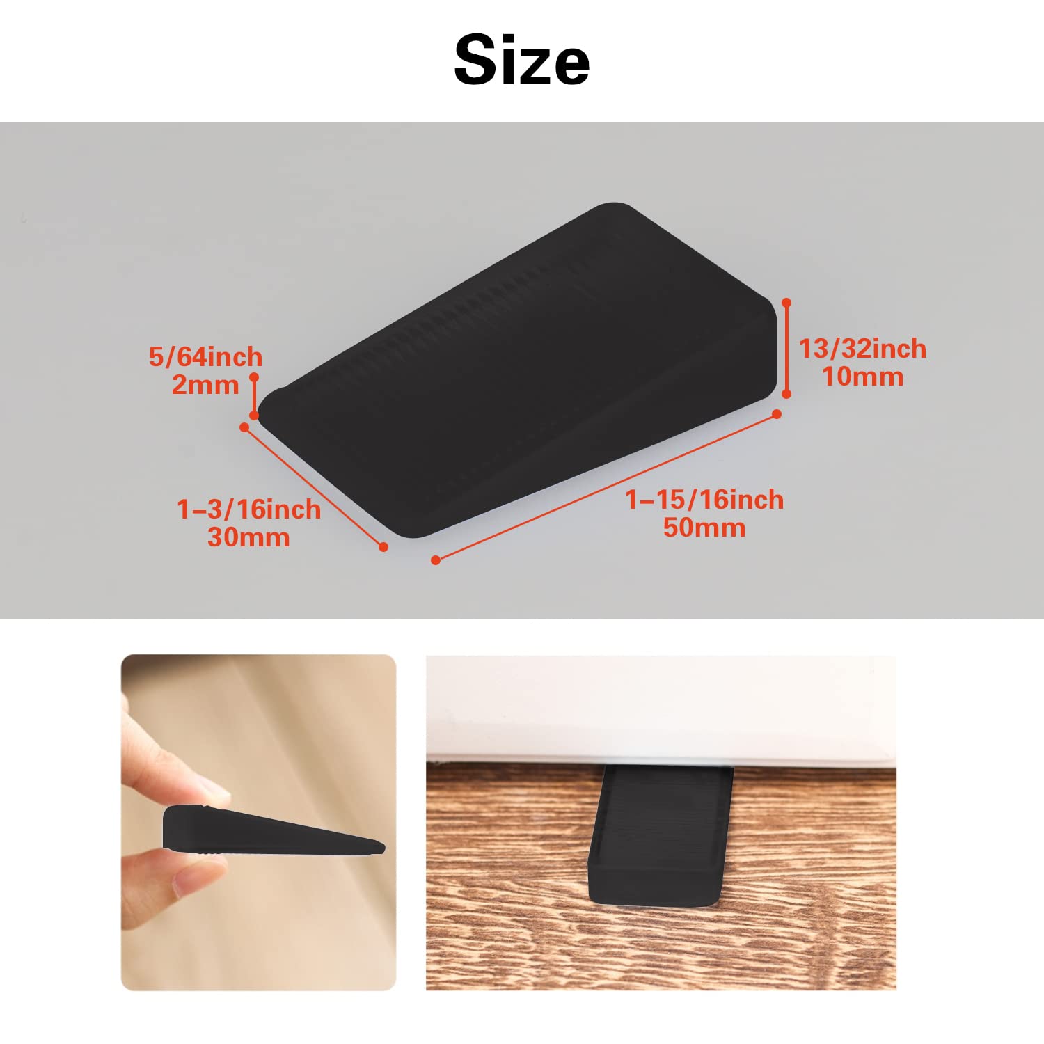 8 Pcs Black Furniture Leveling Shims - Hard Plastic Wedges for Uneven Tables, Toilets, Doors & Floors - Trimmable, Rubber Texture - Perfect for Home, Office & DIY Projects