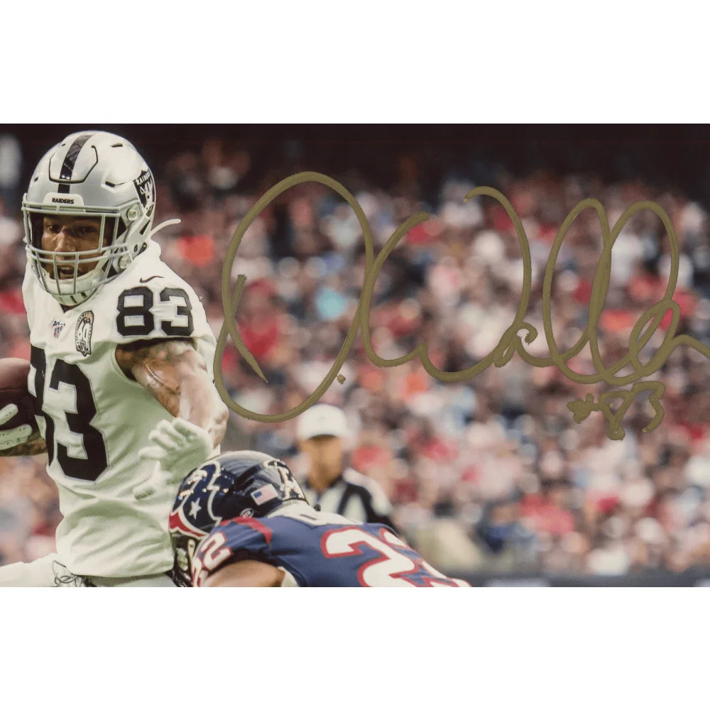 Darren Waller Autographed Las Vegas Raiders 8x10 Photo with Inscriptagraphs COA - Signed White Memorabilia for NFL Fans, Collectors, and Sports Enthusiasts - Perfect for Man Cave, Game Room, or Gift Idea