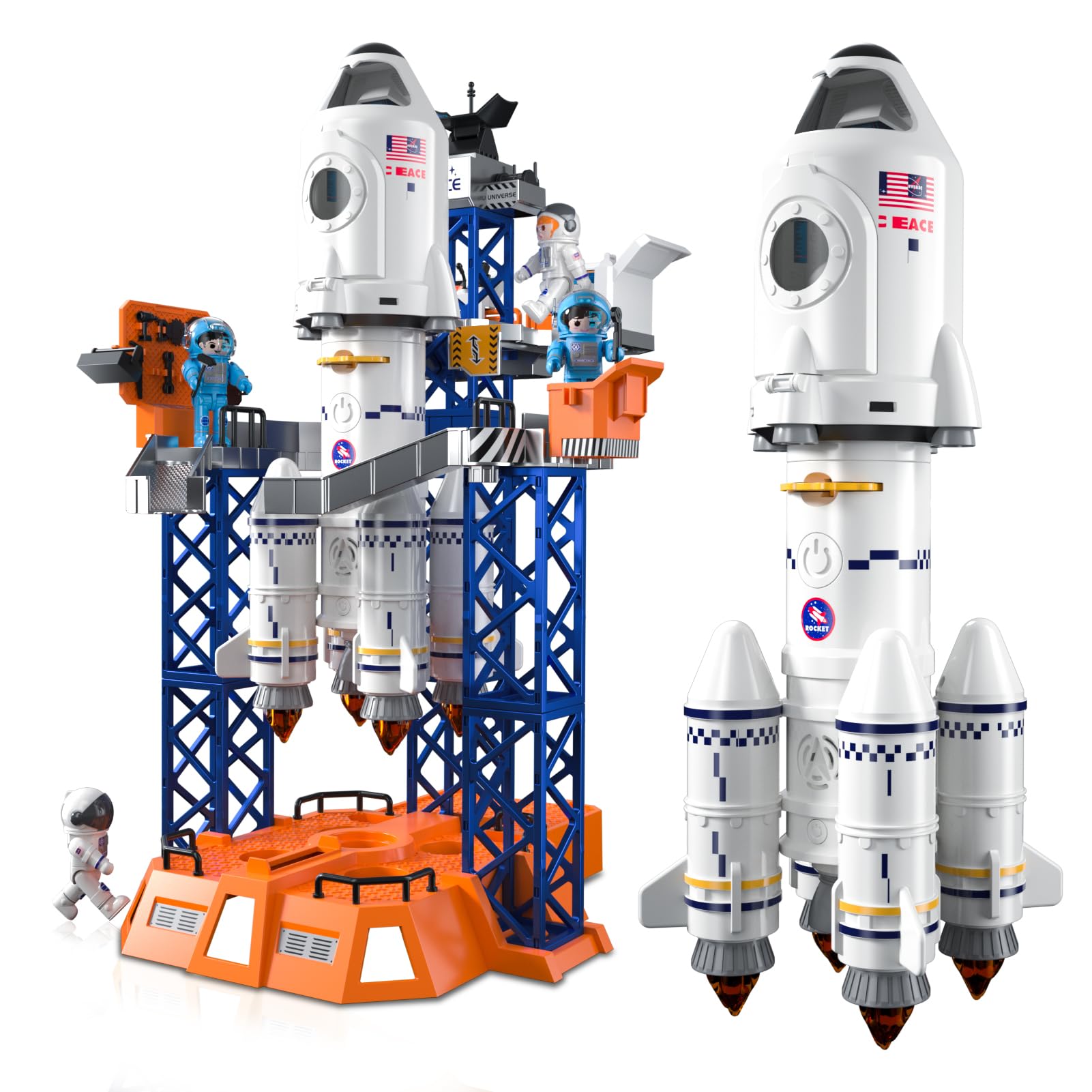 STEM Rocket Launcher Space Shuttle Toy for Kids Ages 3-9 | 2-in-1 Aerospace Building Set with Launch Pad | Educational STEM Toy for Indoor & Outdoor Play | Perfect Birthday Gift for Boys & Girls | Great for Backyard Play, Science Projects & Space-Themed Parties