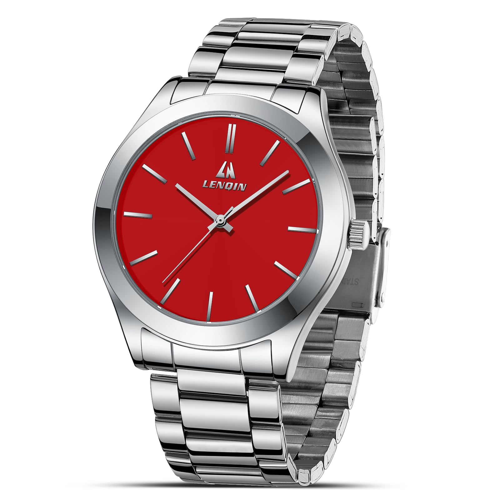LN LENQIN Stainless Steel Waterproof Analog Quartz Watch for Men - Fashion Business Designer Watch | Perfect for Office, Formal Events & Everyday Wear