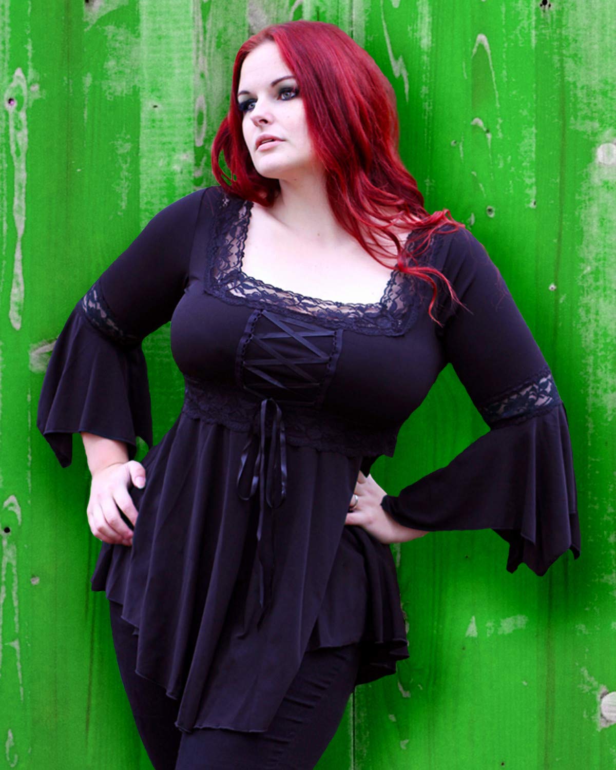 Victorian Gothic Renaissance Corset Top for Women - Elegant Lace Blouse for Boho, Peasant, Festival, Cosplay & Fair Outfits | Perfect for Renaissance Fairs, Halloween, Themed Parties & Historical Reenactments