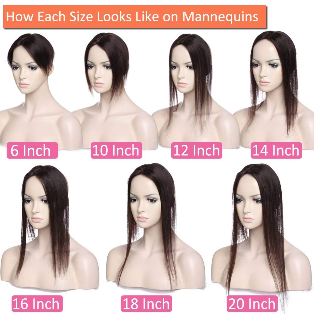 100% Human Hair Topper for Women - Hairro Clip-in Hairpiece with 4