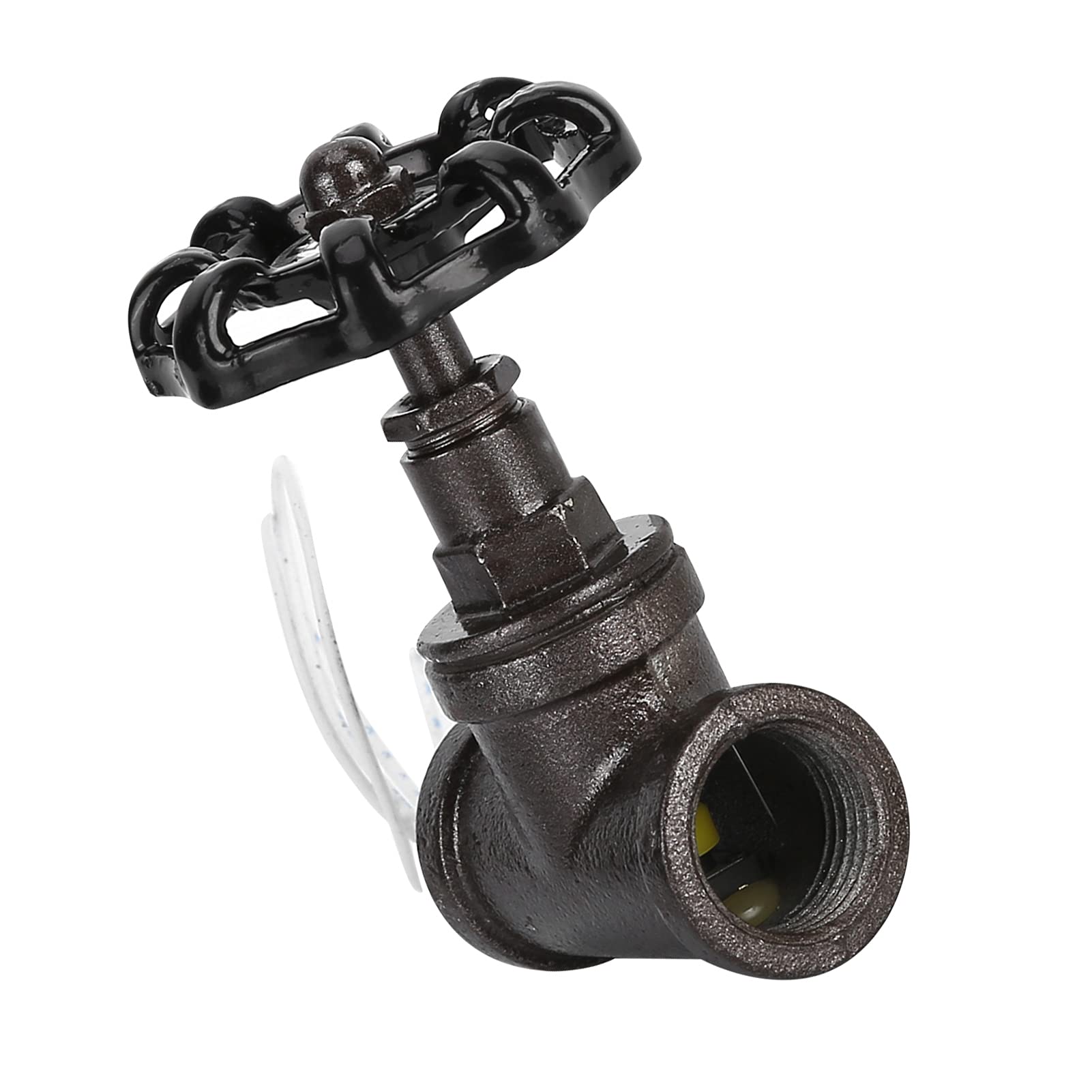 Vintage Steampunk Stop Valve Light Switch - 1/2 Inch Industrial Pipe Desk Lamp with White Wire | Perfect for Home Office, Gaming Room & Steampunk Decor