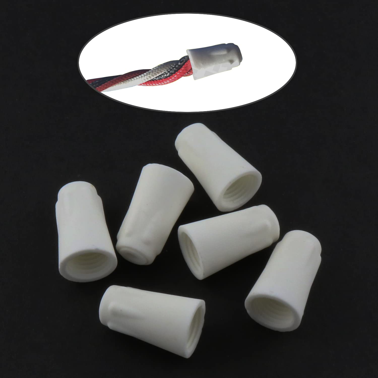 12pcs Large Size 18-8 AWG High Heat Ceramic Twist Caps - White Easy-Twist Ceramic Wire Connectors for Electrical Wiring, DIY Projects & Home Repairs